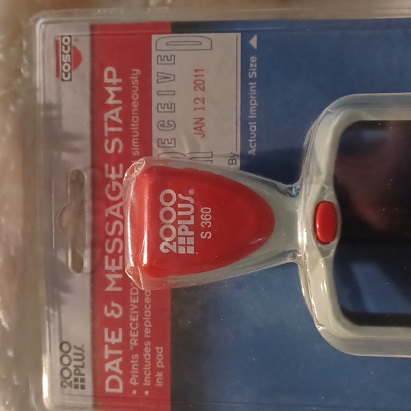 2000PLUS S360 COSCO DATE & MESSAGE STAMP SELF INKING 2 COLORS NEW IN PKG - Picture 2 of 13